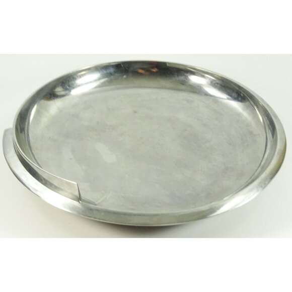 RARE Dansk JD MCM Metal Bowl Round Platter Big Assymetrical Atomic Spiral Curved - Picture 6 of 15